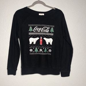 Coca Cola Holiday Sweater Black Polar bear sz‎ Sm
